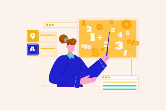 Empowering Female Educators with Modern Design: Women Teaching Online Education Vector