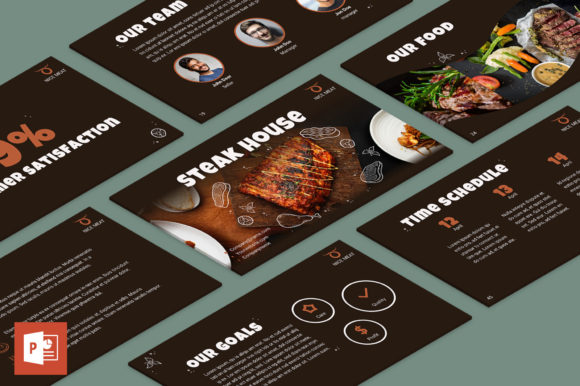 Steak House PowerPoint Template: A Practical Choice for Business Presentations