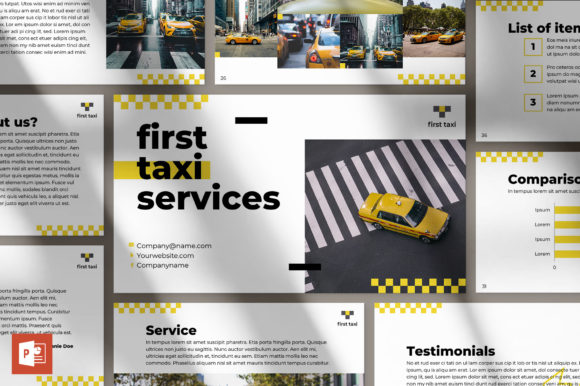 Taxi Service PowerPoint Template: Creative Presentation Made Easy