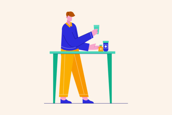 Understanding the Man is Taking Medicine Illustration: A Versatile Visual Resource