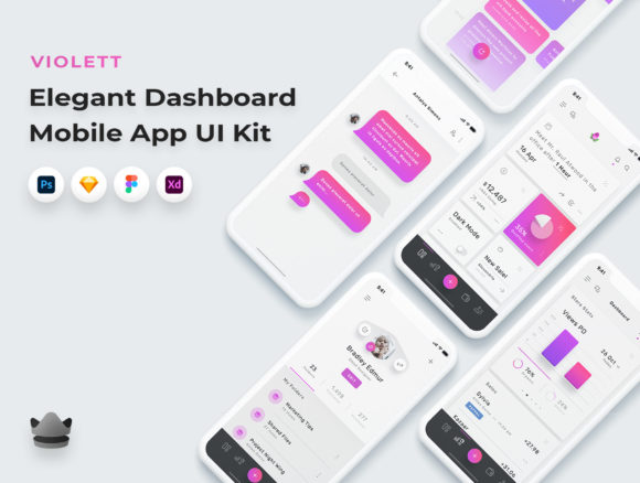 Violett - CRM Dashboard App UI Kit: A Modern Solution for Mobile Admin Panels